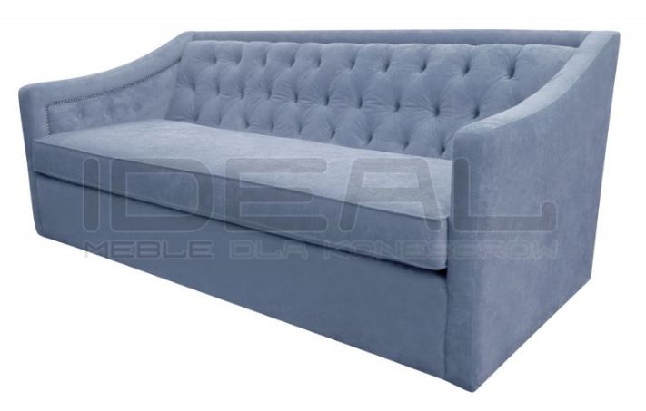Chesterfield-Sofa Bergenia Plus 3 grau-blau